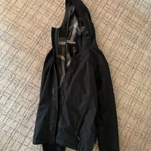 Avalanche black hooded rain jacket